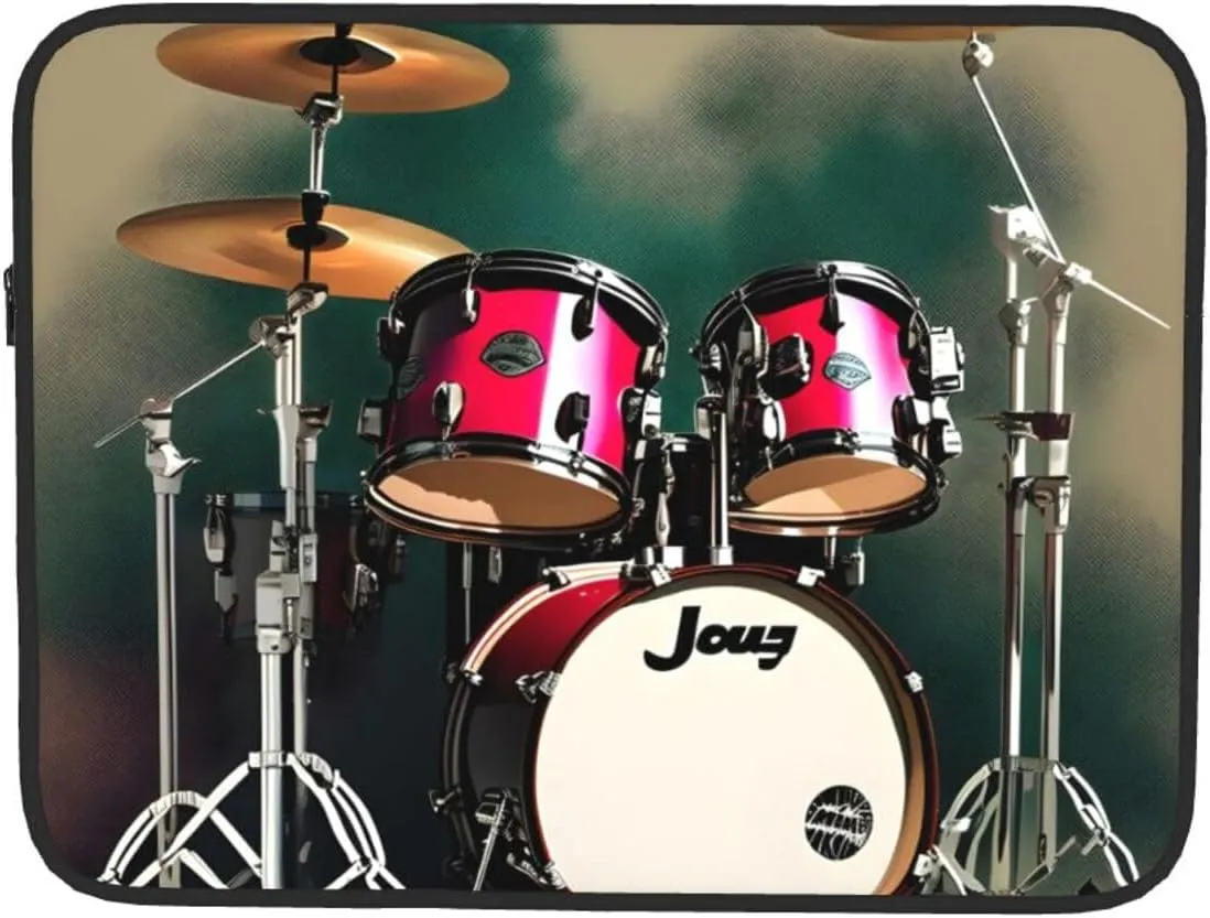 Jazz Drum Print Laptop Case Stylish Water-Resistant Laptop Sleeve Carry Laptop Bag for Men Women
