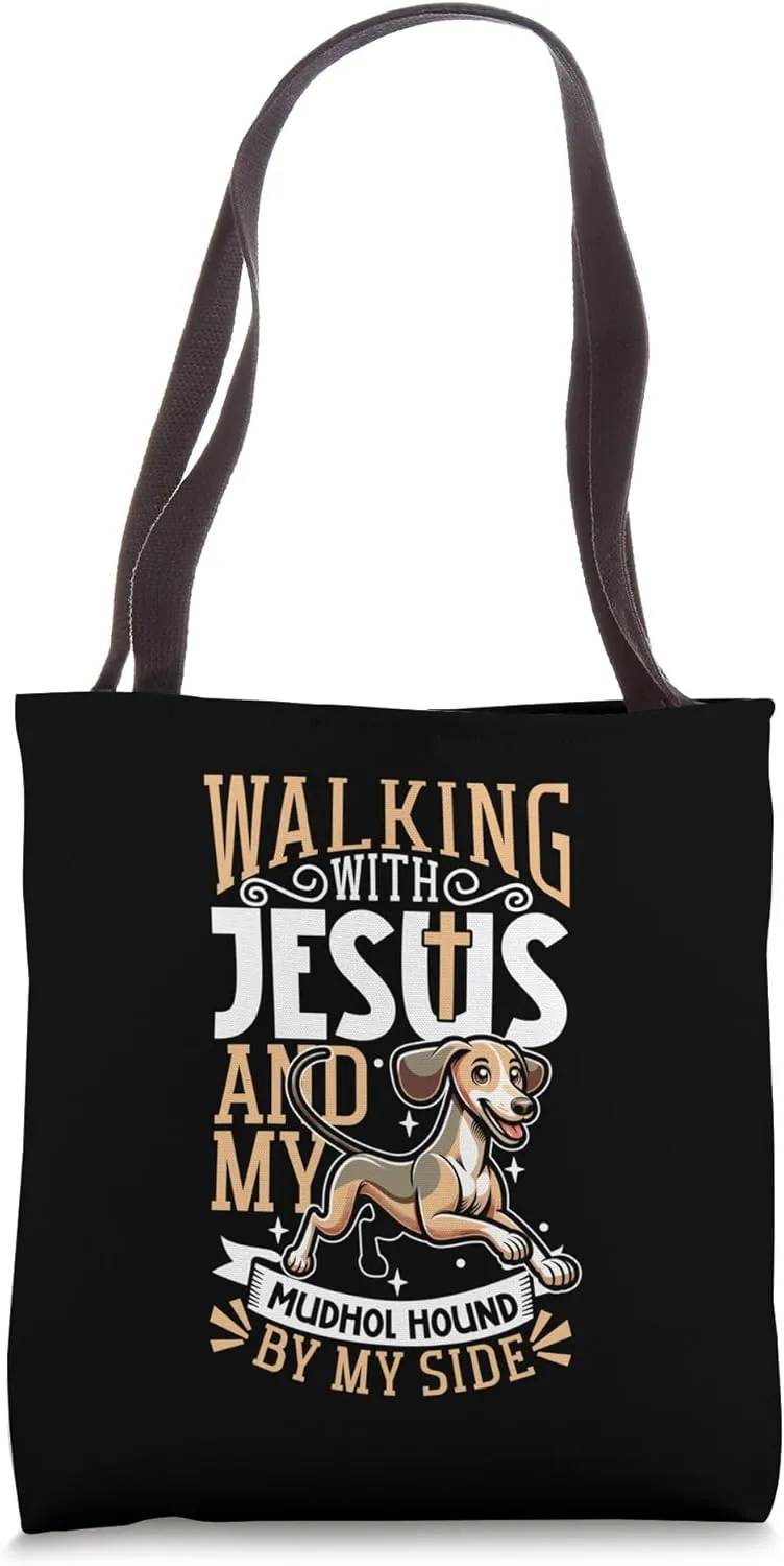 Jesus and dog - Caravan Hound Tote Bag