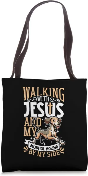 Jesus and dog - Caravan Hound Tote Bag