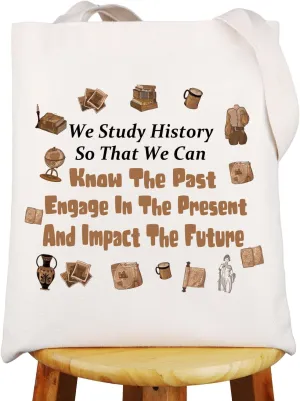 JNIAP History Teacher Tote Bag History Lover Gifts History Geek Gifts History Shoulder Bag Historian Canvas Bag