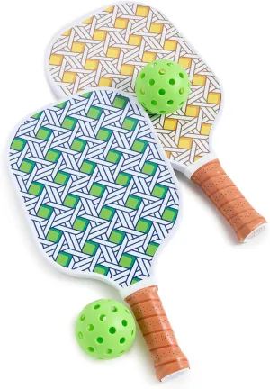 Jonathan Adler Women's Basketweave Pickleball Set