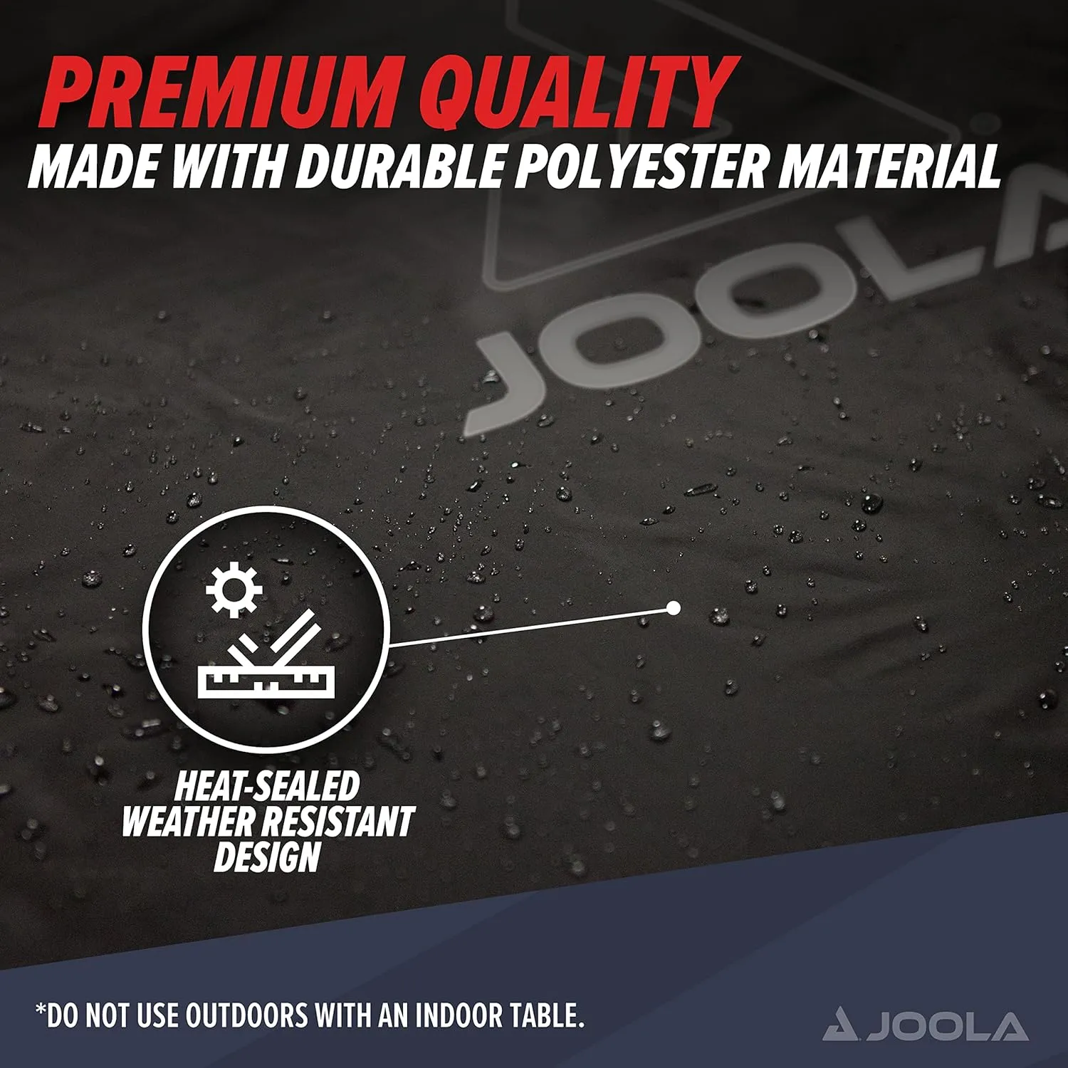 JOOLA Outdoor Ping Pong Table Cover Fits Both Folding Tables & Flat Tables -Heavy Duty Waterproof Cover with PVC Coating- Dual Function, Fits 9x5 Tables in Upright or Down Positions, Indoor & Outside