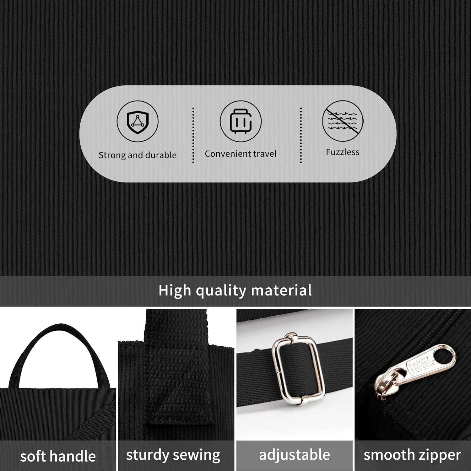 KALIDI Tote Bag for Women Corduroy Crossbody Bag Casual Zipper Tote Fashion Shoulder Handbag Hobo bag with Pockets