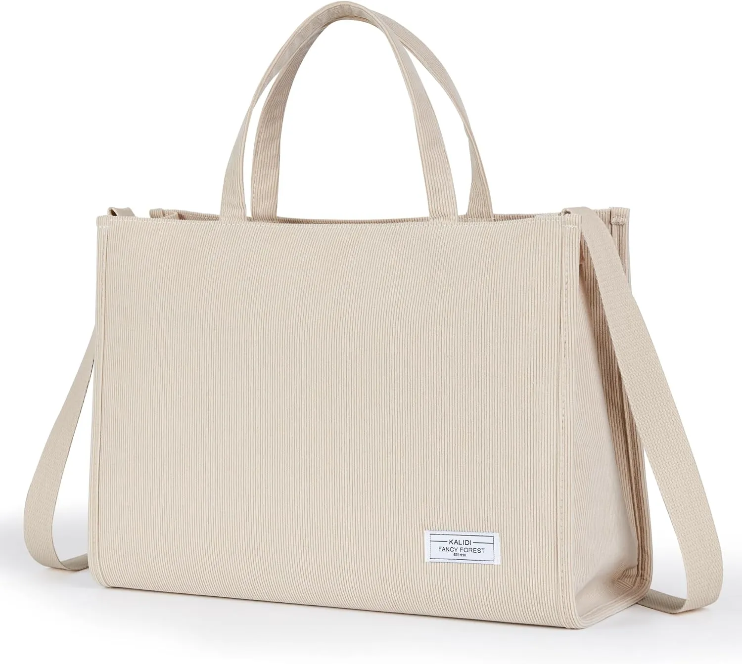 KALIDI Tote Bag for Women Corduroy Crossbody Bag Casual Zipper Tote Fashion Shoulder Handbag Hobo bag with Pockets
