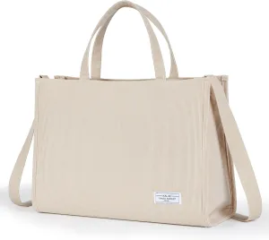 KALIDI Tote Bag for Women Corduroy Crossbody Bag Casual Zipper Tote Fashion Shoulder Handbag Hobo bag with Pockets