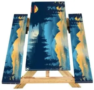 KENOBEE Picnic Table Cover with Bench Covers 6FT 3PCS, Camping Essentials Waterproof Windproof Tablecloth with Drawstring Bag, Fitted Rectangle Tables and Seats, 72", Lakeside Ember