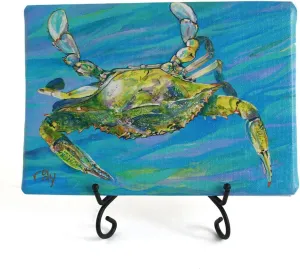 Kim Rody Creations Beautiful Swimmer Blue Crab Mini Wrapped Mini Giclee Print on Canvas - 5x7