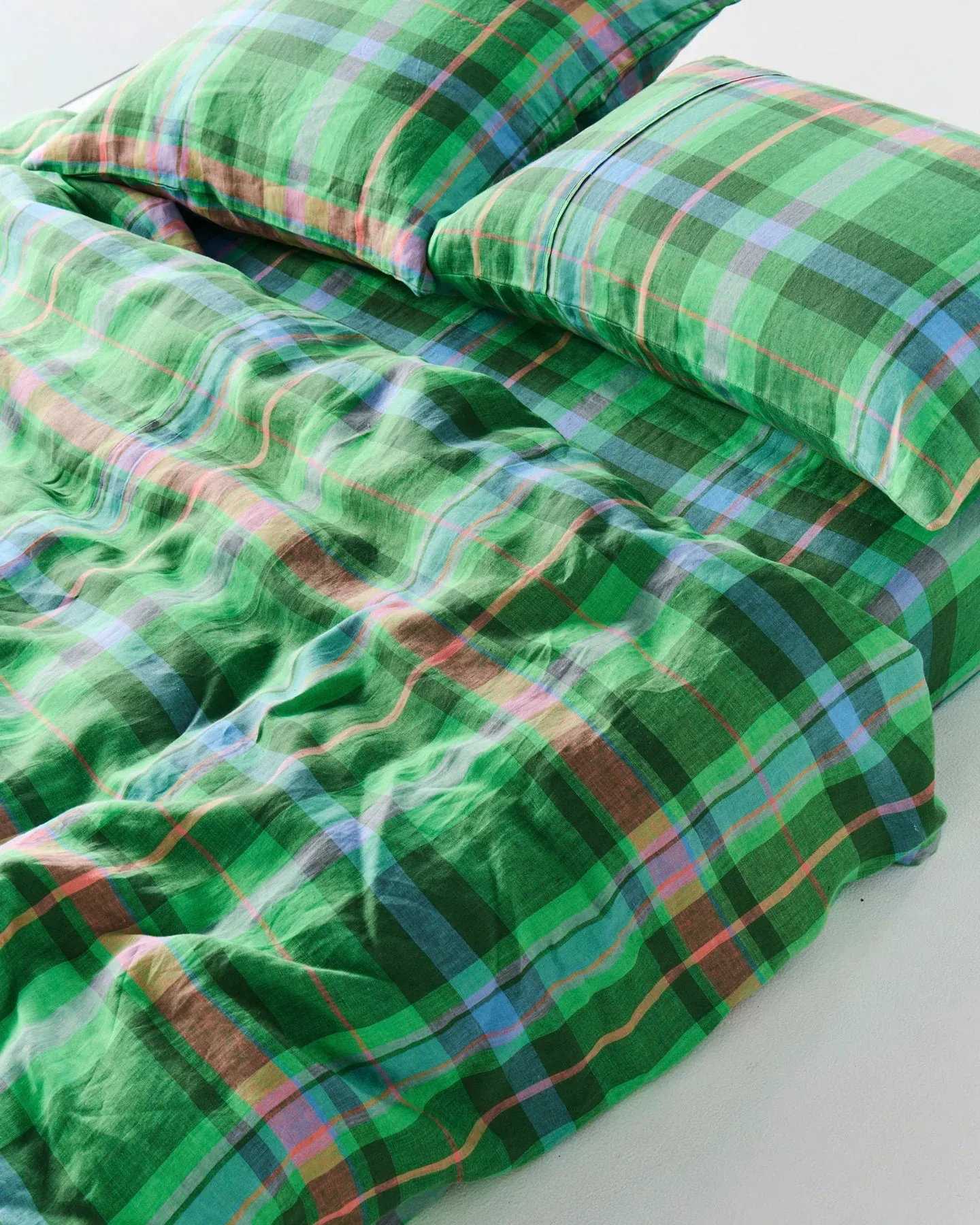 Kip & Co Jewel Of The Nile Tartan Linen Quilt Cover
