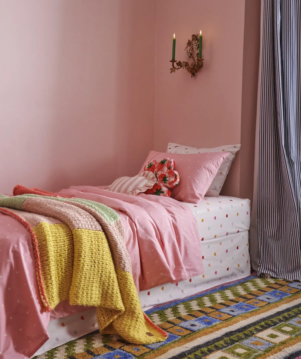 Kip & Co Polkadot Strawberry Organic Cotton Quilt Cover