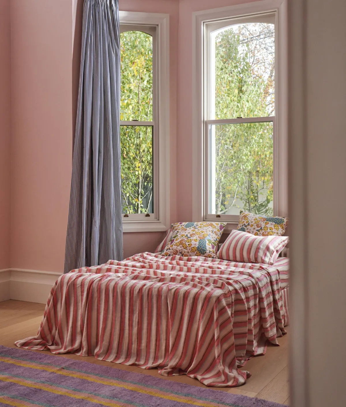 Kip & Co Rose Water Stripe Linen Quilt Cover