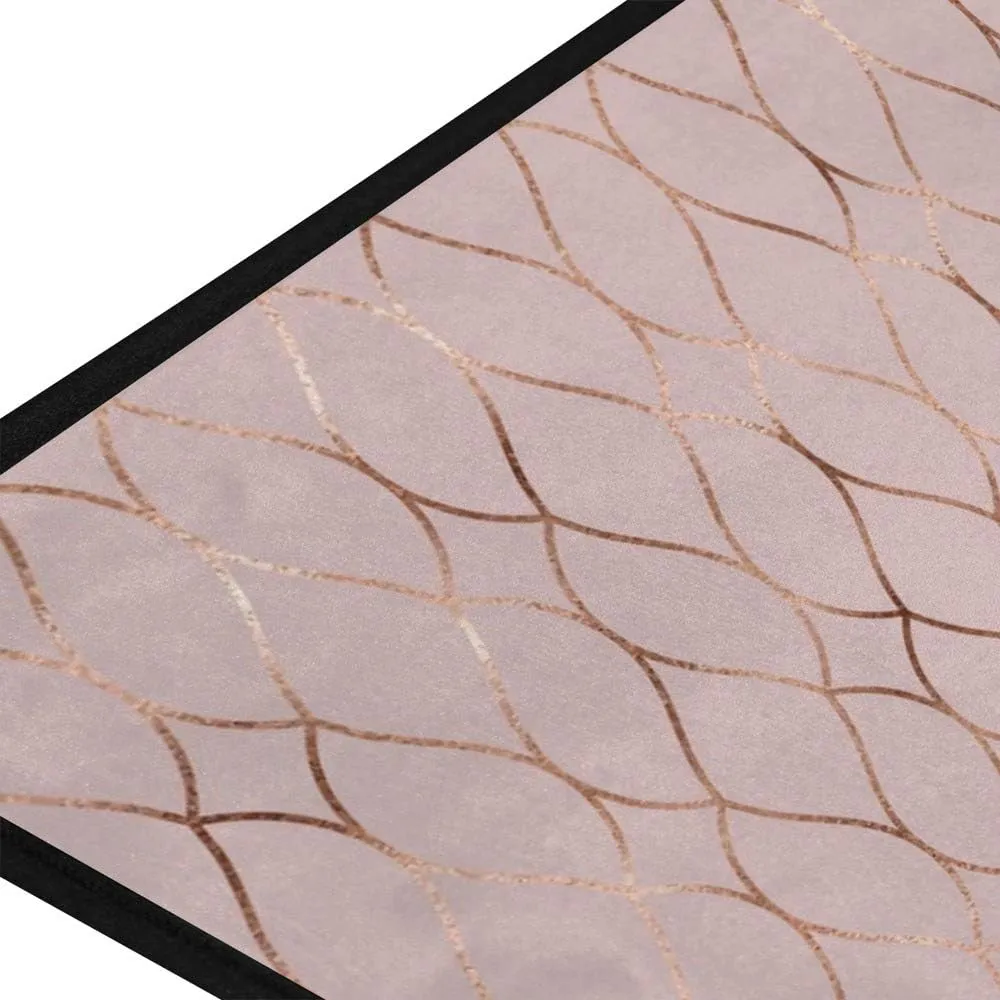 Kitchen Rugs Runner Non Slip Comfort Standing Mat Machine Washable Absorption Quick Dry Durable Floor Mats Carpet for Office Laundry Living Room Bronze Glitter Knitted Mesh 39x20 inch