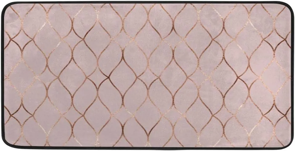 Kitchen Rugs Runner Non Slip Comfort Standing Mat Machine Washable Absorption Quick Dry Durable Floor Mats Carpet for Office Laundry Living Room Bronze Glitter Knitted Mesh 39x20 inch