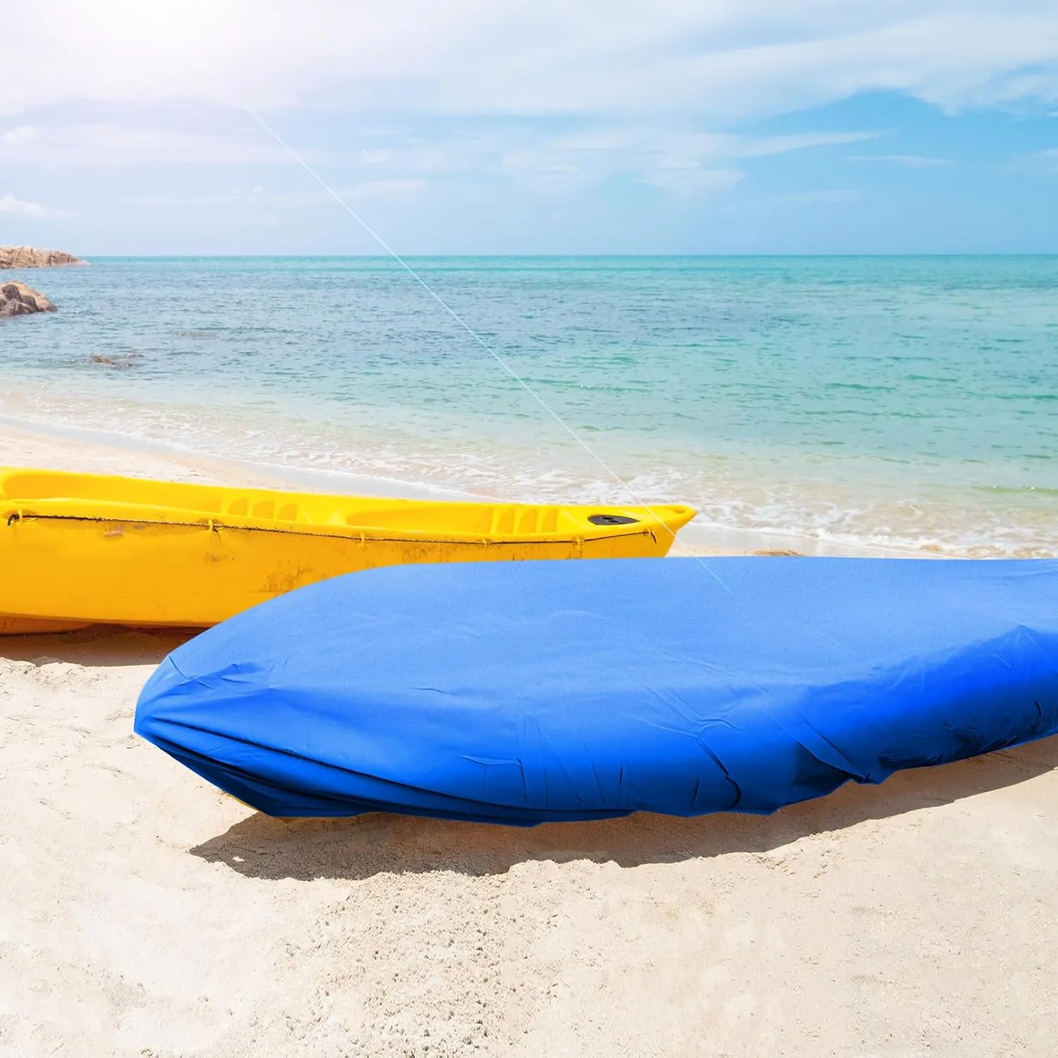 Kohree 420D Kayak Cover Waterproof, Kayak Covers for Outdoor Storage, Heavy Duty UV Protection Paddle Board Covers SUP Canoe Cover, 10.2-11.5ft / 11.8-13.1ft