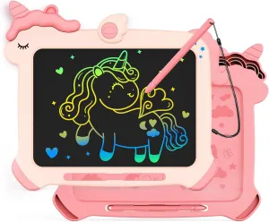 KOKODI LCD Writing Tablet, Unicorn Toys for Girls 3 4 5 6 7 8 Years Old, Colorful Toddler Doodle Board Drawing Tablet, Educational and Learning Toys, Christmas Birthday Gift for Girls Boys, Pink