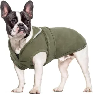Kuoser Canvas Dog Winter Coat: Warm, Reflective Fleece, Waterproof with Zipper & Leash Hole for Small to Large Dogs