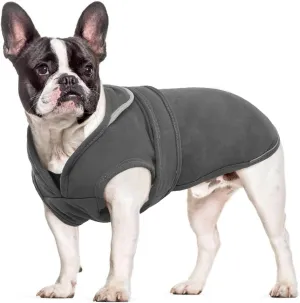 Kuoser Canvas Winter Coat, Warm Jacket Reflective Fleece Cold Weather Coat, Waterproof Vest With Zipper Leash Hole for Small Medium Large Dogs
