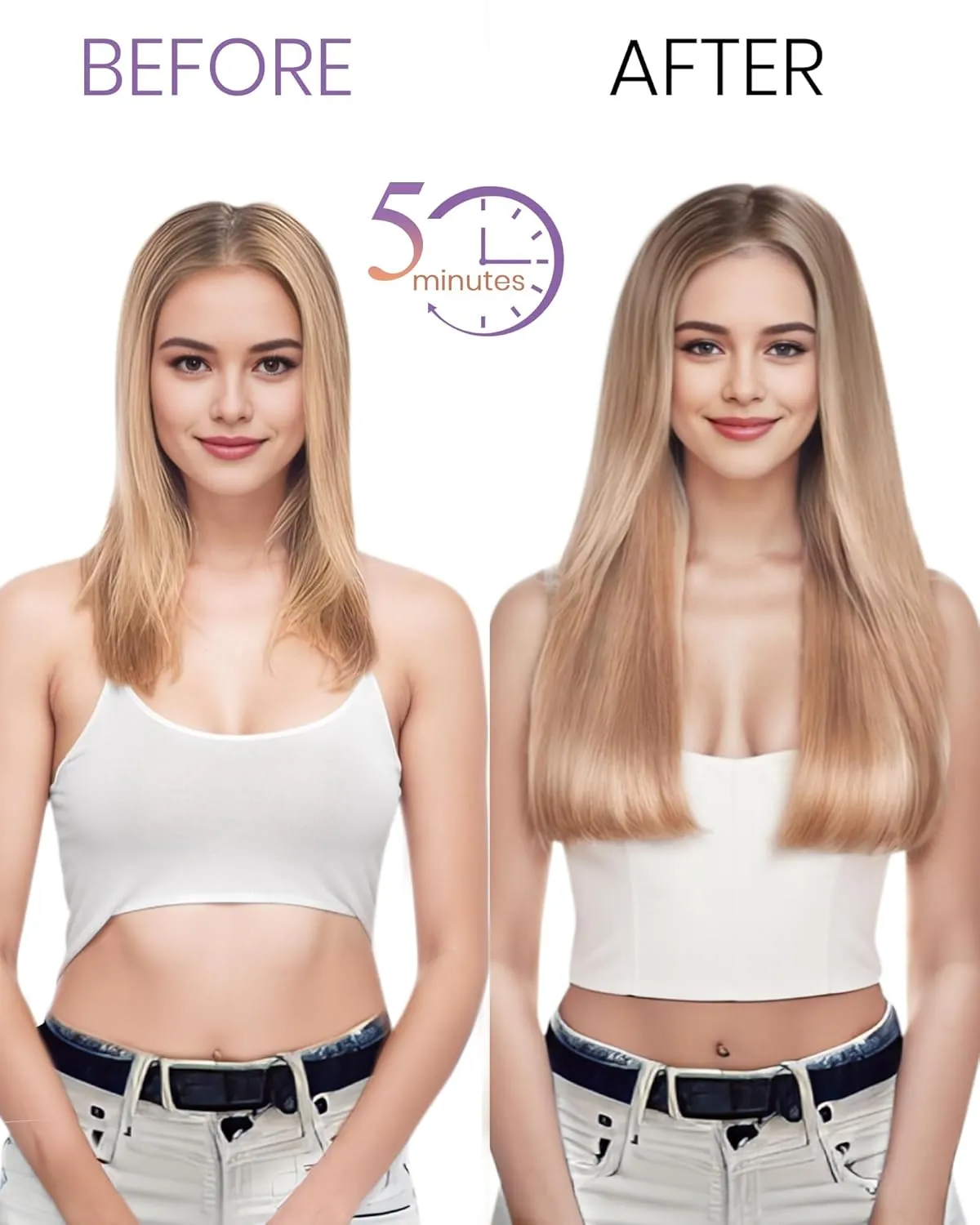 LaaVoo Clip in Hair Extensions Real Human Hair Jet Black Human Hair Clip in Extensions 20Inch Black Real Human Hair Extensions Clip ins Double Weft 5pcs 80g