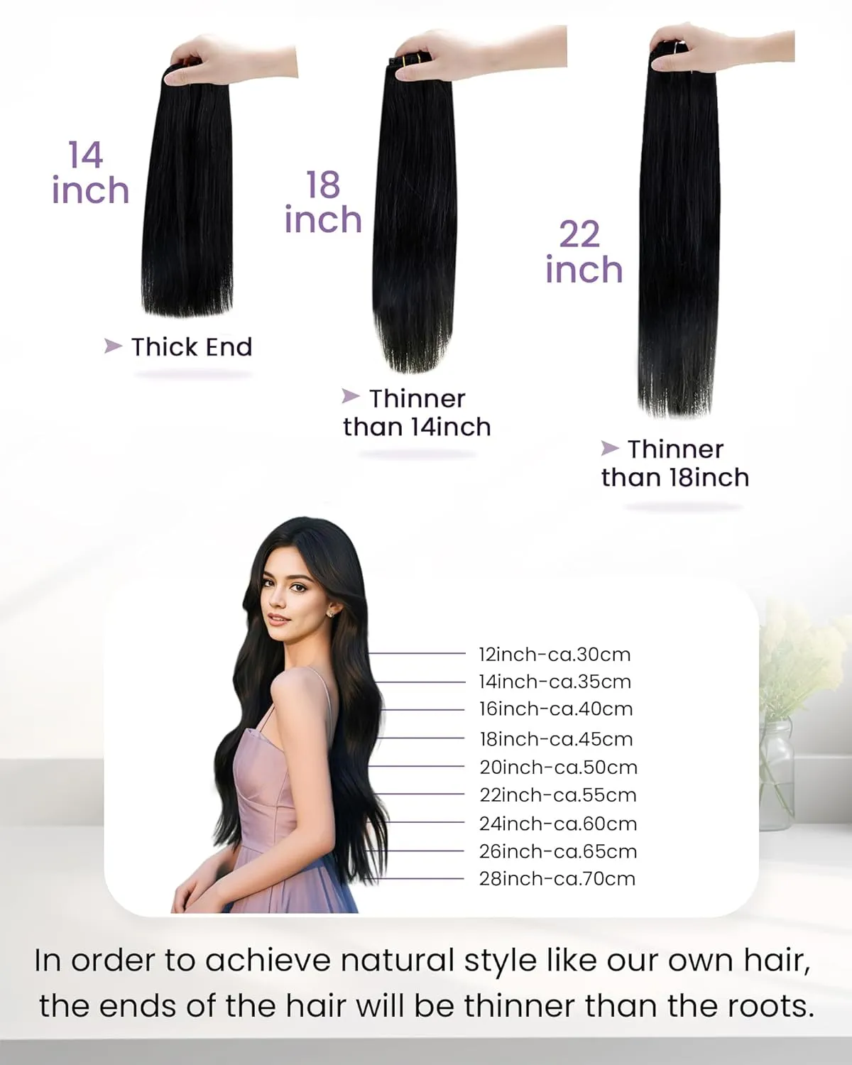 LaaVoo Human Hair Clip in Extensions Jet Black Clip in Hair Extensions Real Human Hair #1 Black Real Human Hair Extensions Straight Double Weft 22 Inch 5pcs 80g
