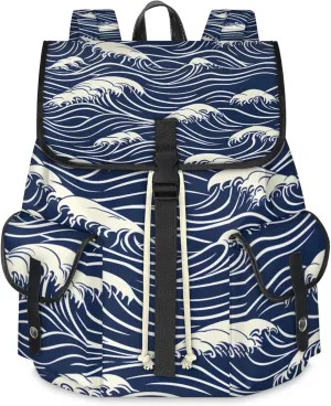 Laptop Backpacks Seawater Print Travel Backpack for Women Work Backpack Computer Bag for Business Travel Fits 15 Inch Laptop