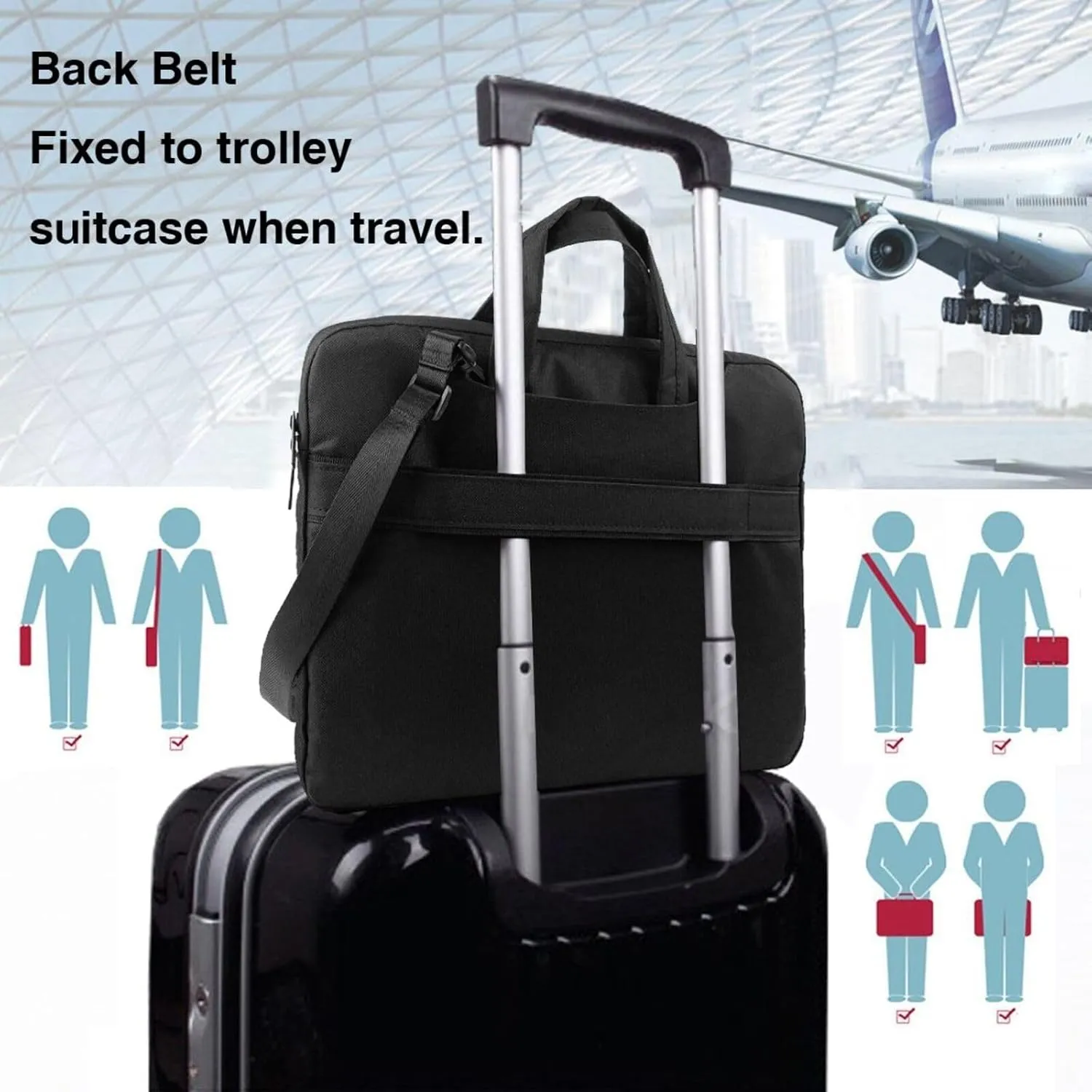 Laptop Sleeve Bag Shockproof Notebook Case Cartoon Insect Computer Carrying Case with Shoulder Strap 15.6 inch