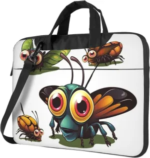 Laptop Sleeve Bag Shockproof Notebook Case Cartoon Insect Computer Carrying Case with Shoulder Strap 15.6 inch