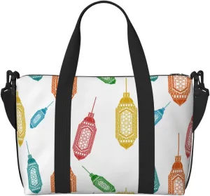 Laptop Tote Bag for Women Work - Light Bulb Pattern vintage Gym Bag for Women Men, Crossbody Travel Bags for Women Men Carry On, Weekender Bags for Women Travel