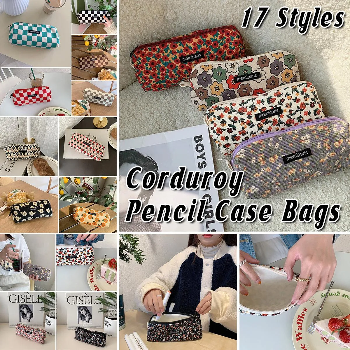 Large Capacity Pencil Case Organiser Bag Stationery Holder School Travel Pouch
