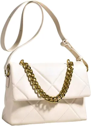 Large Capacity Quilted Bag Flap Bags for Women Trendy Tote Shoulder Crossbody Bags Travel Handbags with a Golden Chain