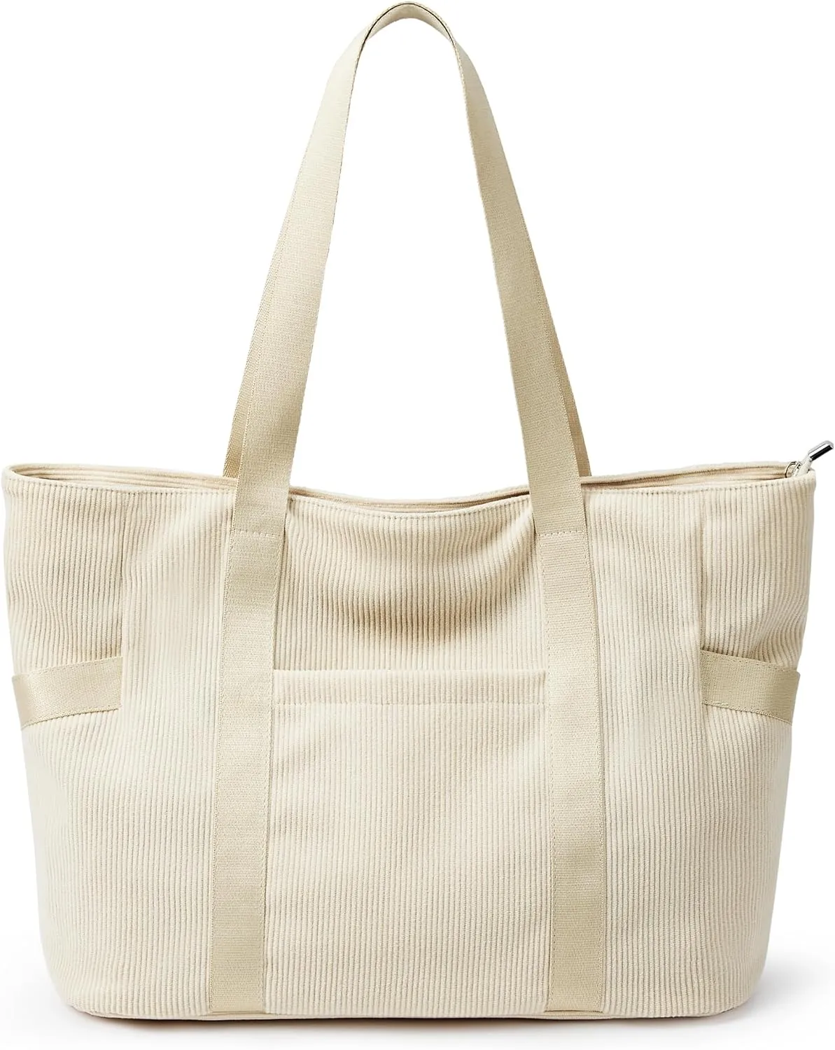 Large Corduroy Tote Bag Women Zipper 24L Anti Splash Casual Shoulder Hobo Handbag Everyday for Stanley Cup Holder