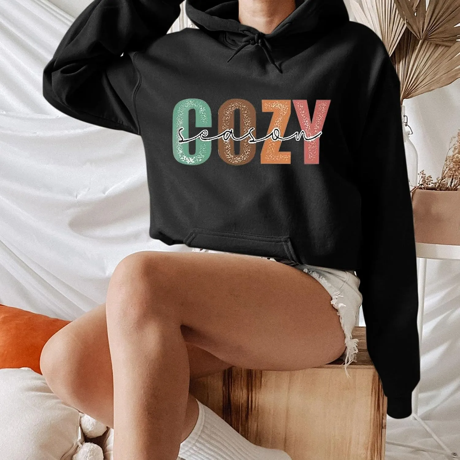 LCMTWX Women's Casual Hoodies Long Sleeve Jacket Floral Women Print Fashion Pocket Women's Coat Loose Sweatshirt with Fall Sw