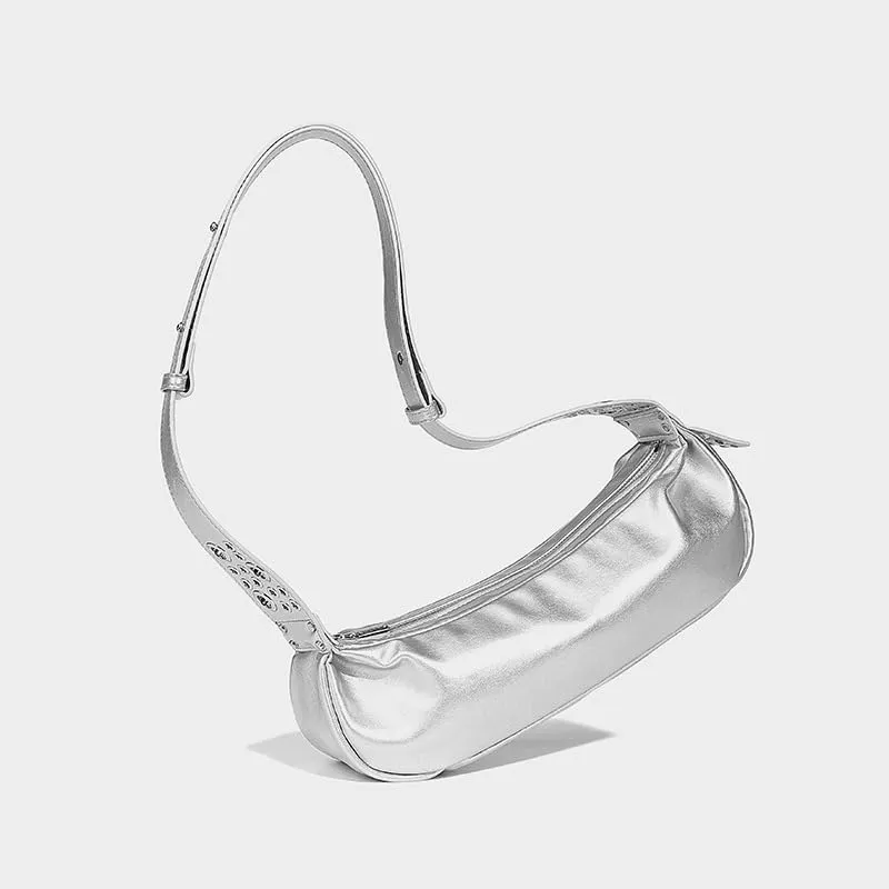Leather Crossbody Bag Y2k Purse - Vintage Crescent Hobo Purse Women Adjustable Shoulder Bag Punk Streetwear Cute Bags