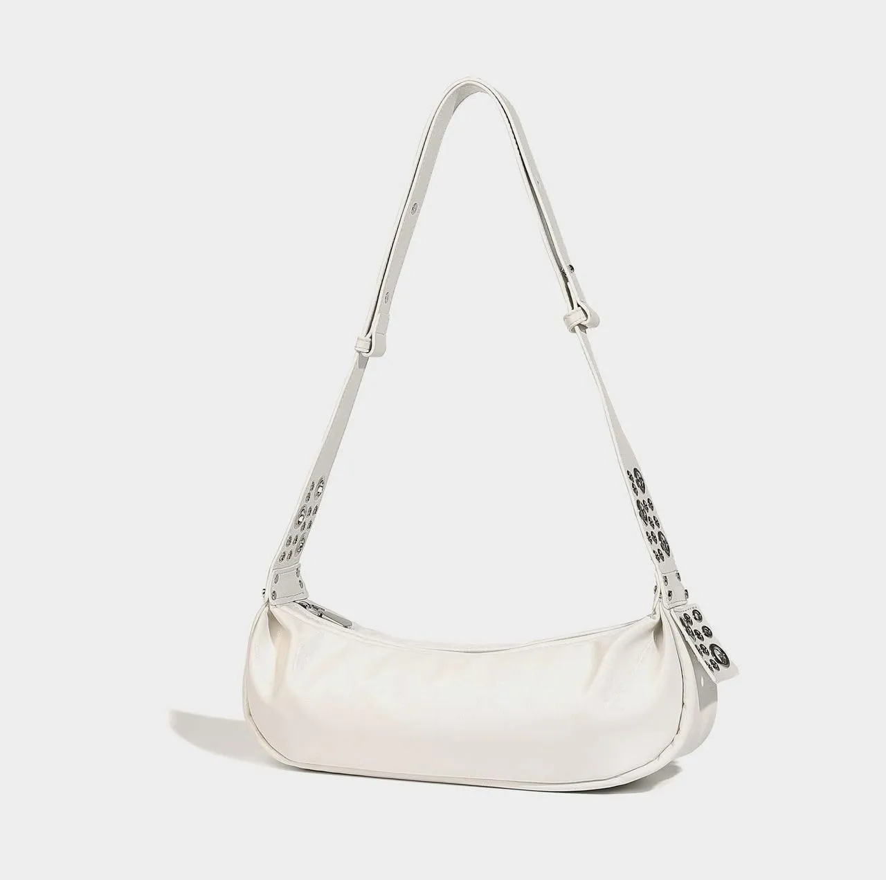 Leather Crossbody Bag Y2k Purse - Vintage Crescent Hobo Purse Women Adjustable Shoulder Bag Punk Streetwear Cute Bags