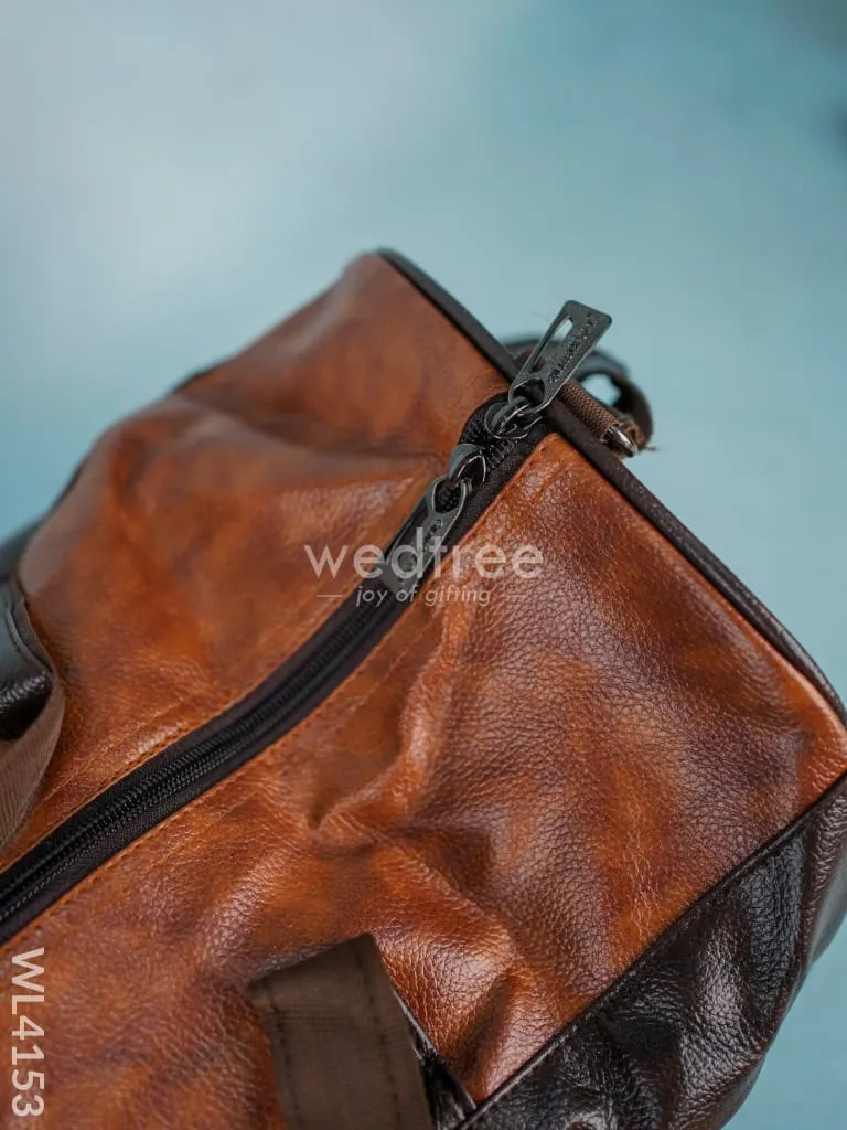 Leather Duffle Bag - Brown - WL4153