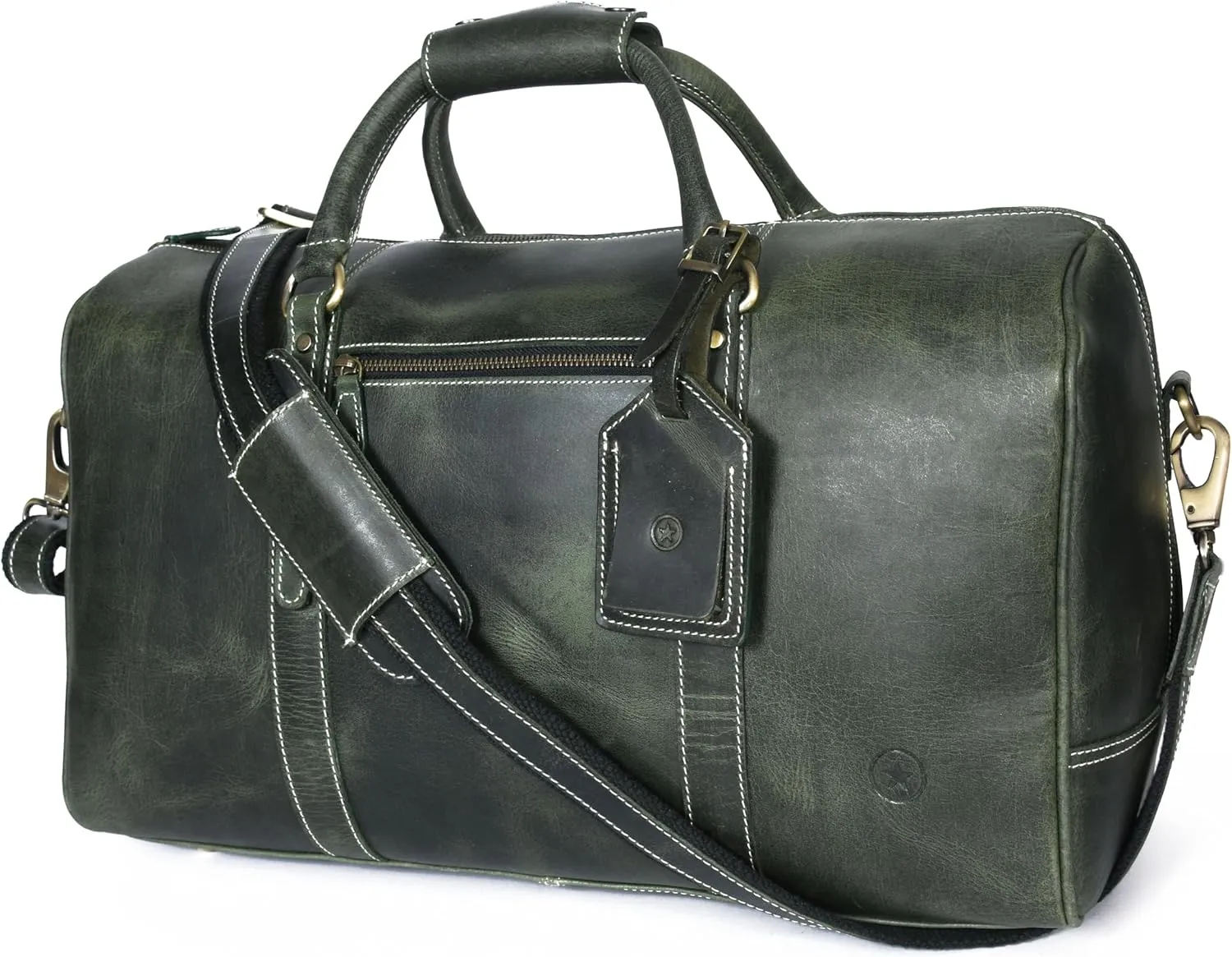 Leather Travel Duffel Bag | Gym Sports Bag Airplane Luggage Carry-On Bag | Gift for Father's Day by Aaron Leather Goods