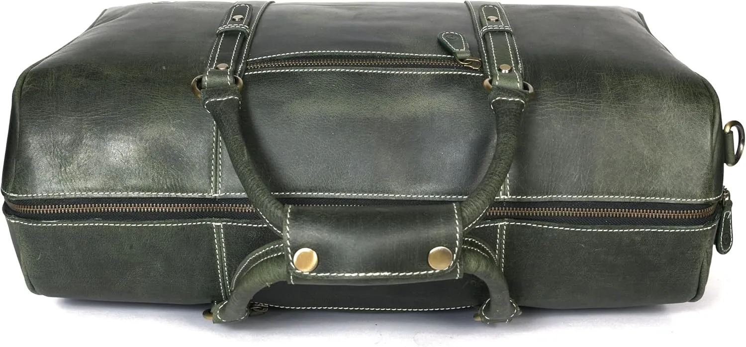 Leather Travel Duffel Bag | Gym Sports Bag Airplane Luggage Carry-On Bag | Gift for Father's Day by Aaron Leather Goods