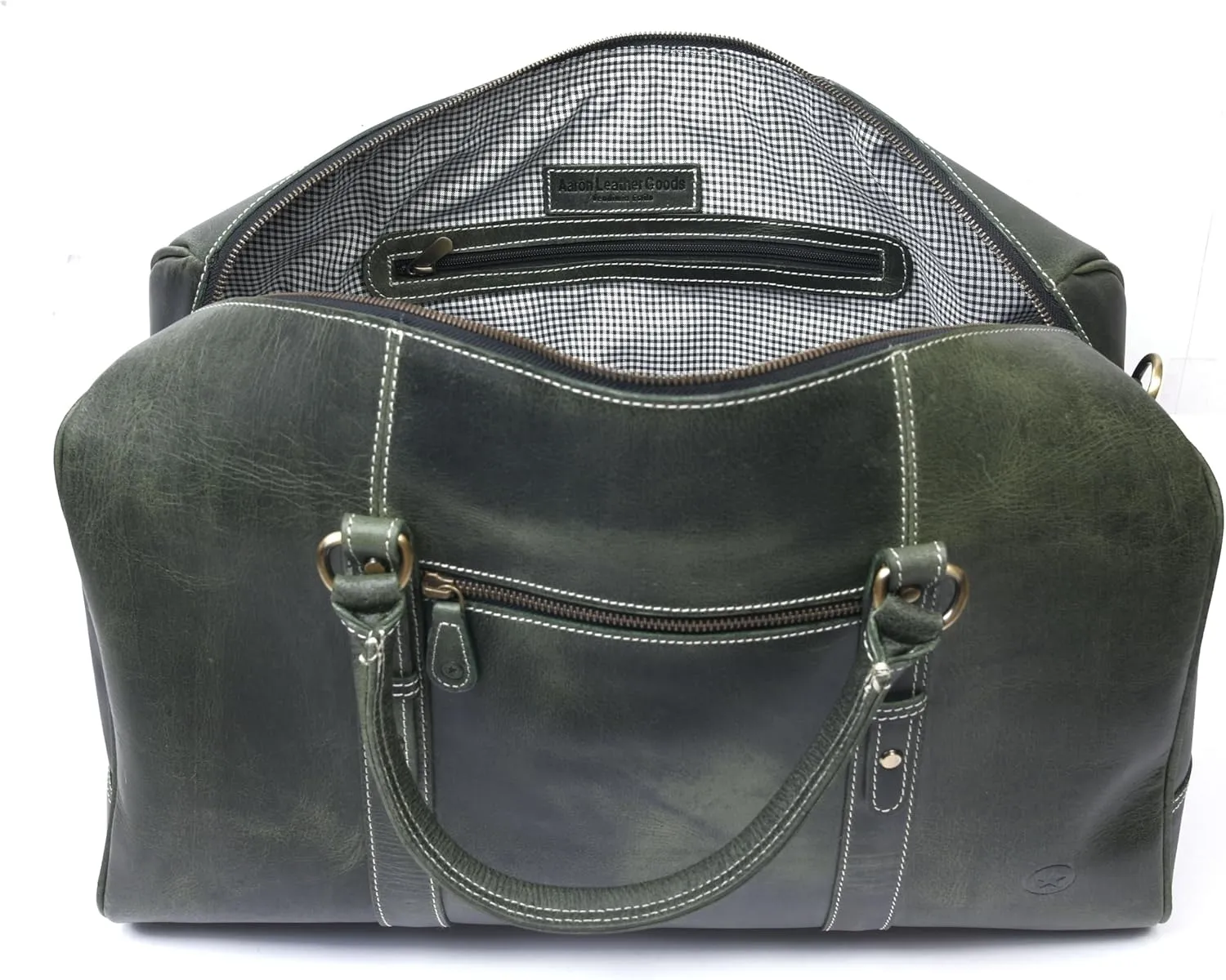 Leather Travel Duffel Bag | Gym Sports Bag Airplane Luggage Carry-On Bag | Gift for Father's Day by Aaron Leather Goods