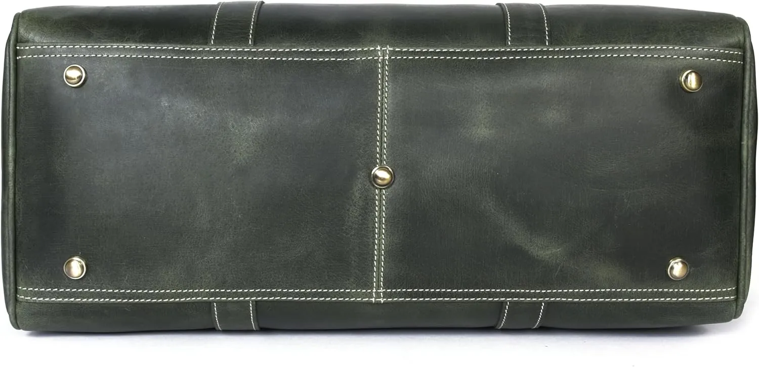 Leather Travel Duffel Bag | Gym Sports Bag Airplane Luggage Carry-On Bag | Gift for Father's Day by Aaron Leather Goods