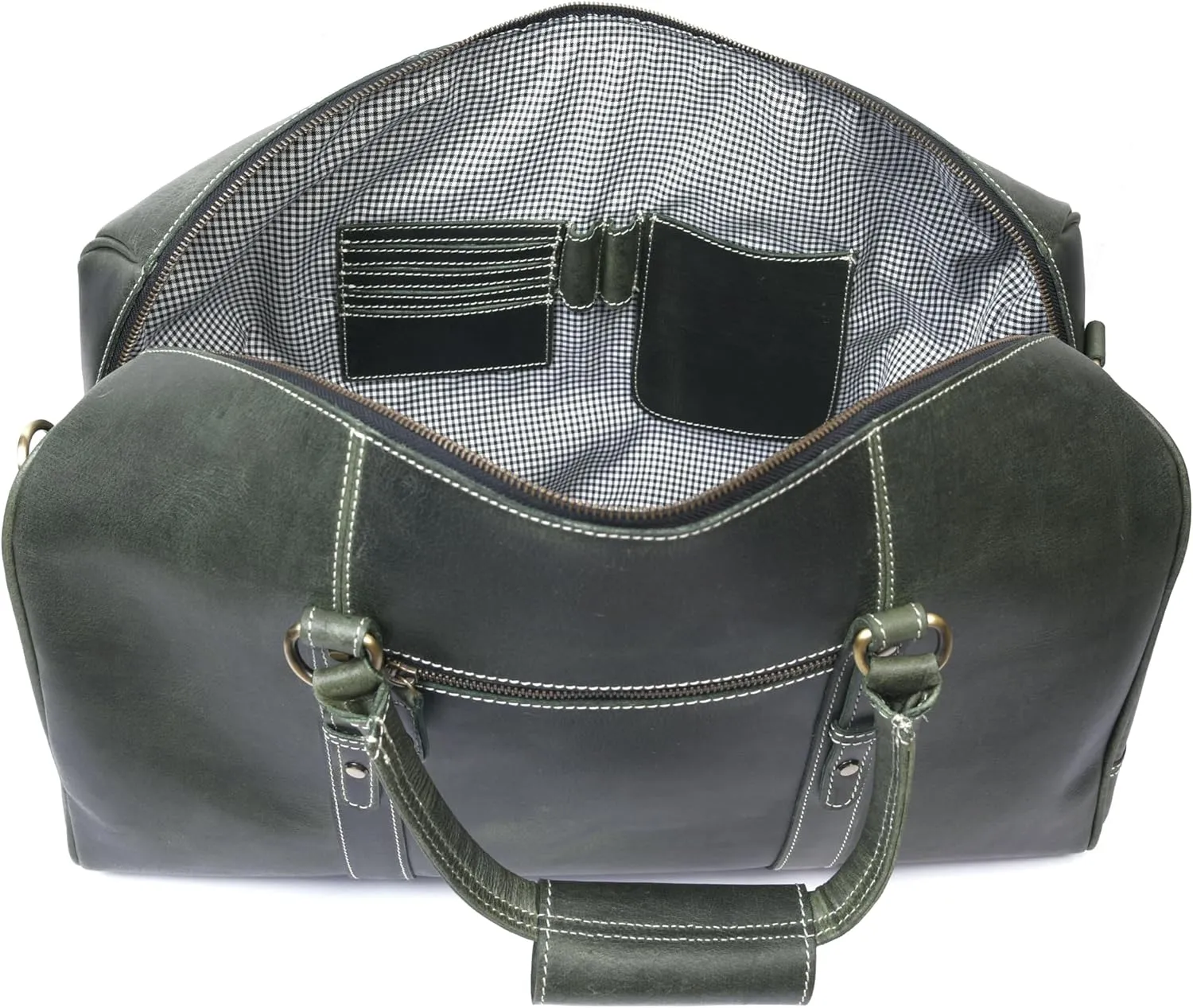 Leather Travel Duffel Bag | Gym Sports Bag Airplane Luggage Carry-On Bag | Gift for Father's Day by Aaron Leather Goods
