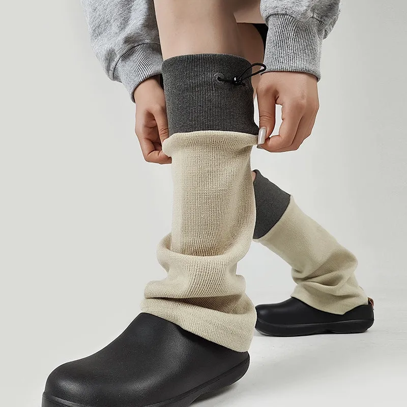 Leg Covers Drawstring Cotton Socks