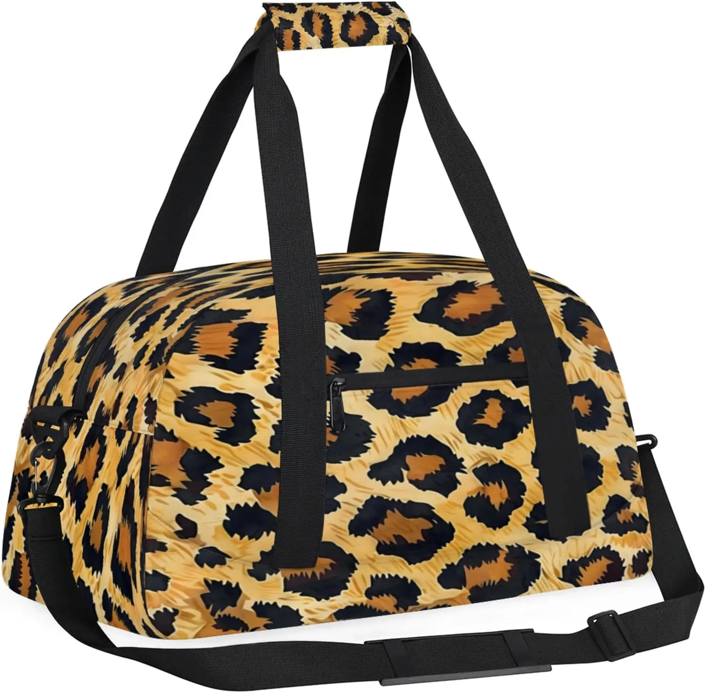 Leopard Cheetah Printed Small Gym Bag 18 inch Carry On Duffel Bag for Weekender Travel Sports Workout Yoga Gymnastics Dance Ballet