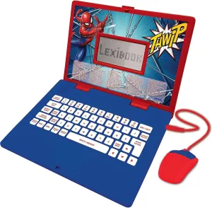 Lexibook, Spider-Man, Educational and Bilingual Laptop Italian/English, Toy with 124 Activities to Learn, Play Games and Music, Blue/Red, JC598SPi5