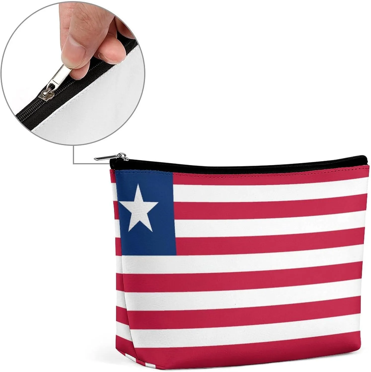 Liberia Flag Travel-Friendly Cosmetic Bag Zipper Makeup Organizer Pouch for Women