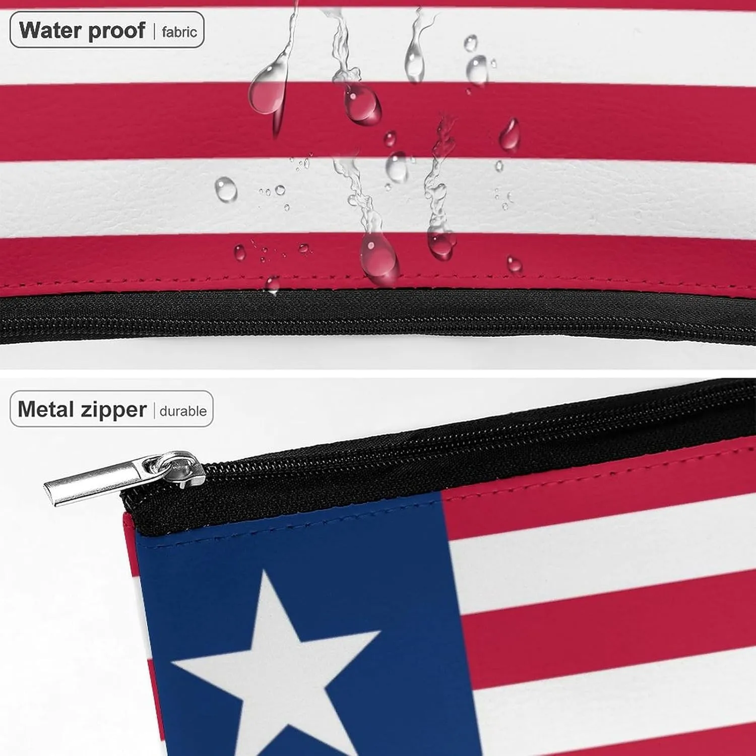 Liberia Flag Travel-Friendly Cosmetic Bag Zipper Makeup Organizer Pouch for Women