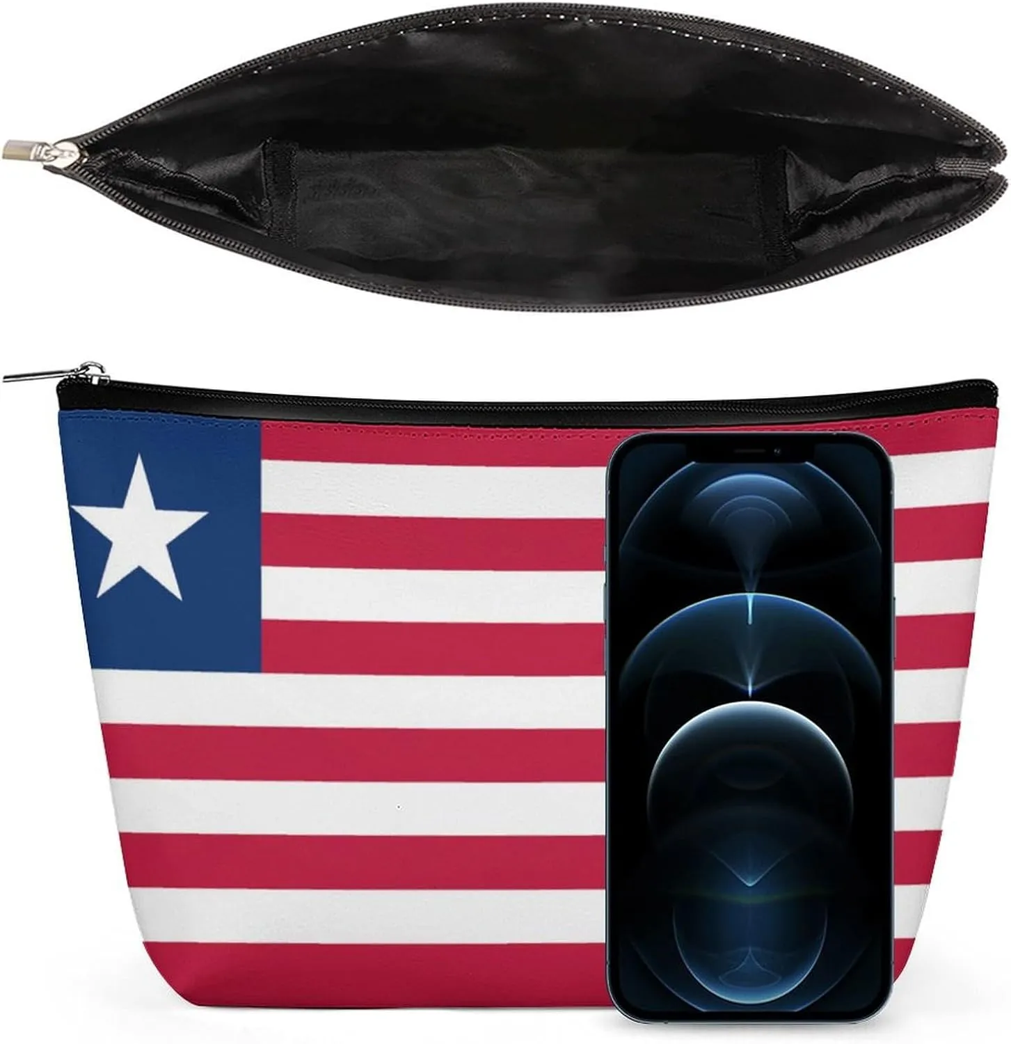 Liberia Flag Travel-Friendly Cosmetic Bag Zipper Makeup Organizer Pouch for Women