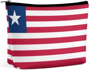 Liberia Flag Travel-Friendly Cosmetic Bag Zipper Makeup Organizer Pouch for Women