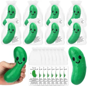 Libima 50 Pcs Inspirational Stress Balls Bulk for Graduation End of Year Student Gifts from Teacher Thank You Appreciation Positive Gift Emotional Funny Balls with Card for Employee Team (Pickle)