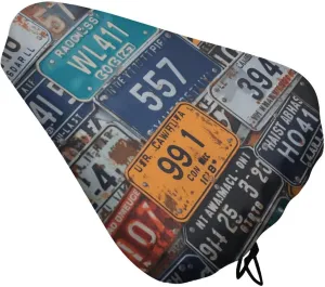 License Plate Bike Seat Cover Water-Repellent Exercise Bike Seat Cushion Bicycle Saddle Cover with Drawstring Rain Snow Dust Covers for City Mountain Road Biking