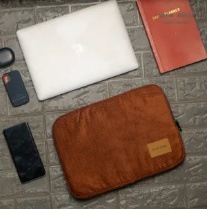 Light Brown Corduroy Fabric Laptop Sleeve