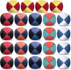 Liliful 24 Pcs 2.56 Inch Footbag Bulk Small Hacky Ball Multicolored Foot Sack Indoor Outdoor Toy for Kids Adults Teens Beginners Funny Gifts Juggling Playing Games Party Favors, 6 Styles