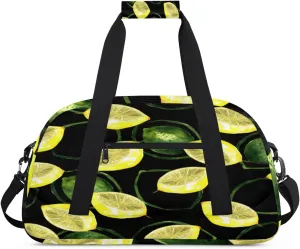 Limes Lemon Kids Overnighted Duffel Bag Carry-On Size & Ideal for School Practice or Weekender Travel with Zip and Shoulder Stra for Boys & Girls
